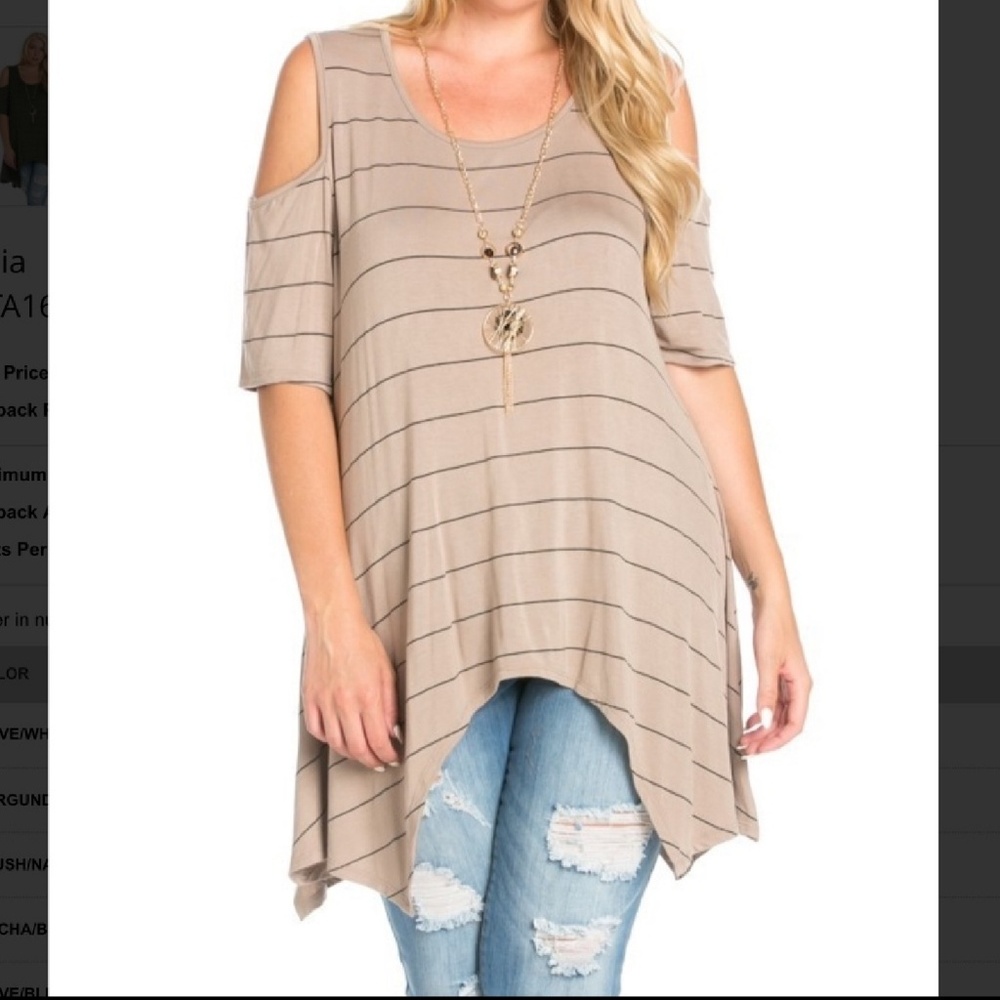 PLUS Cold Shoulder Top & Necklace